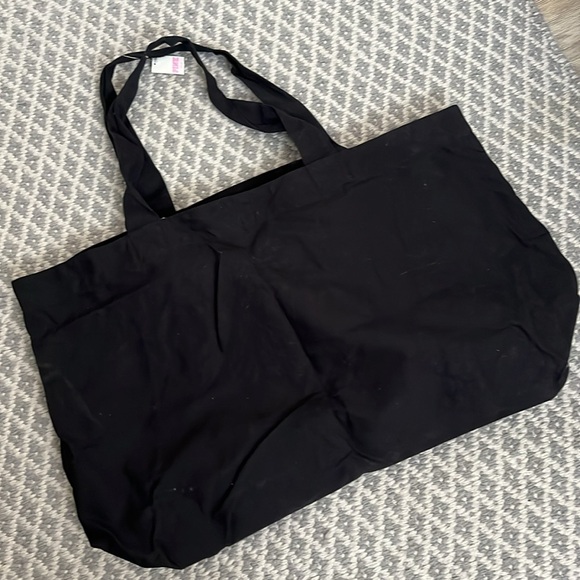 Pink Large Tote Bag Black and Silver Iridescent NWT - Picture 5 of 9